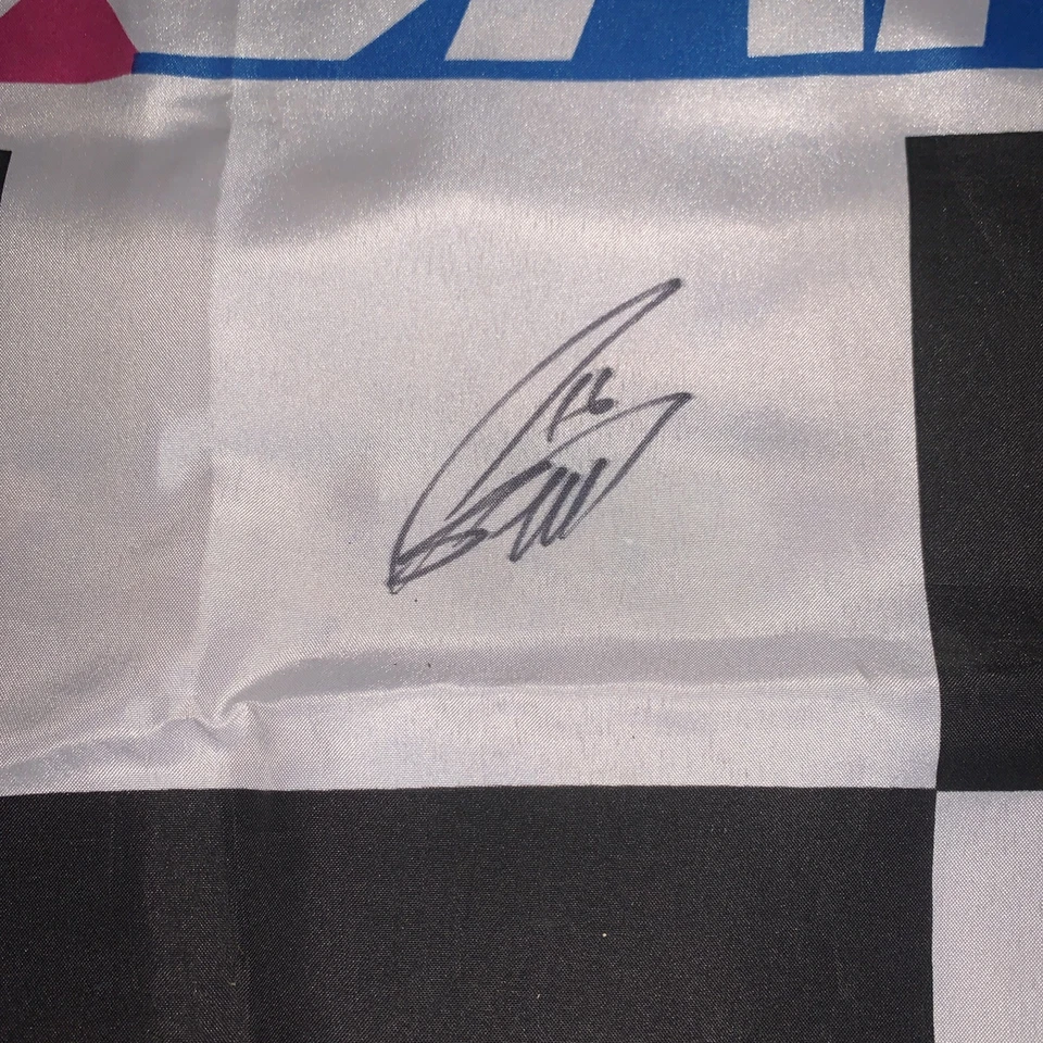NASCAR Checkered Flag, Autographed By Greg Biffle, 61” X 34 1/2” See Description - Image 3 of 4