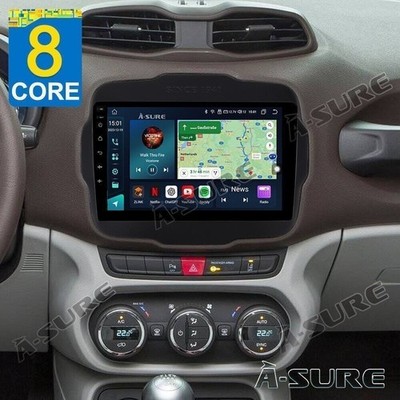 Android 14 9'' 4G+64G Autoradio CarPlay BT FM GPS NAV Für Jeep Renegade 2015-2020