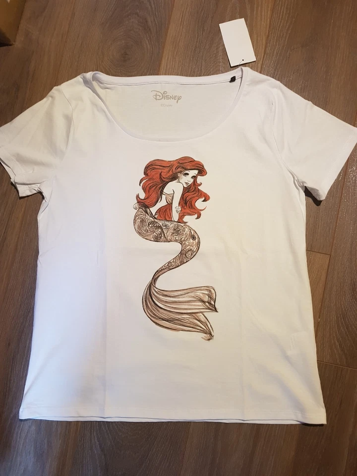 T-shirt femme blanc DISNEY Ariel la petite sirène taille XL neuf avec étiquette - Photo 1/2