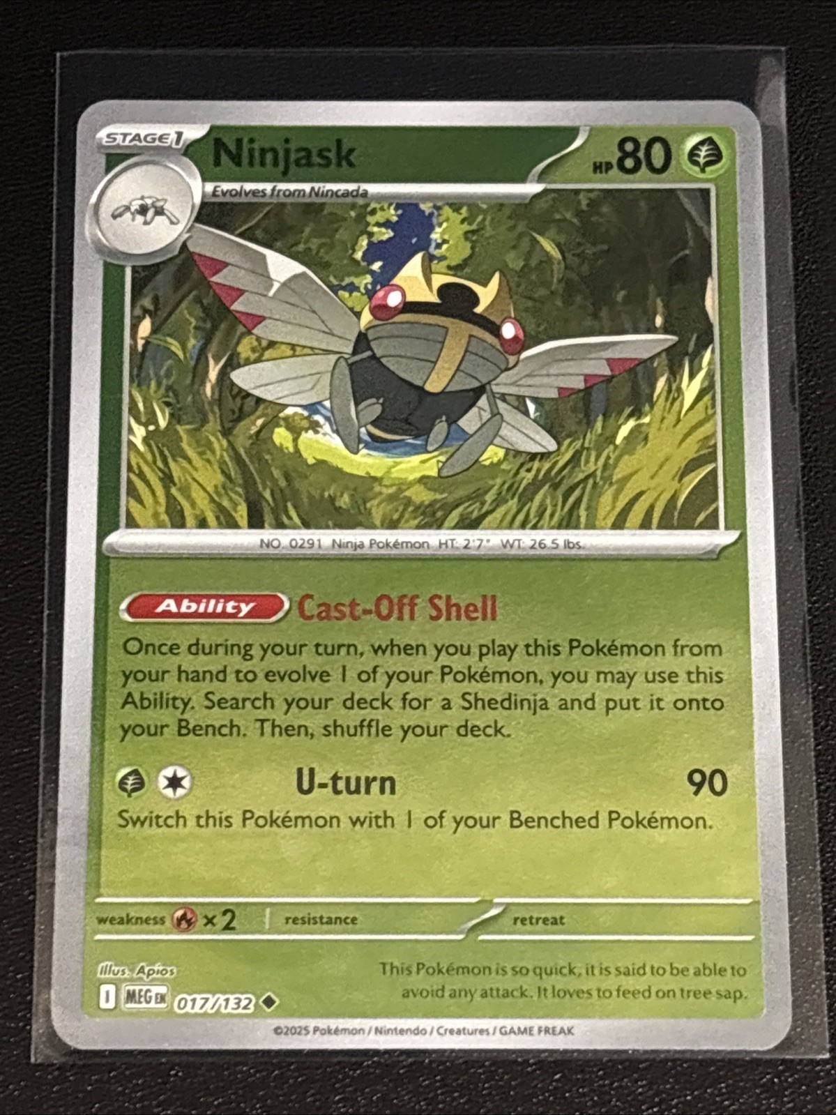 Pokémon TCG Mega Evolution Ninjask Reverse Holofoil 017/132 NM