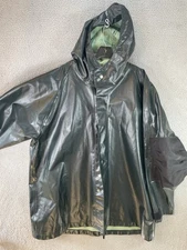 Vtg Cabela's Jacket Hooded Rain Coat Men’s 2XL Green Shell Fly Fishing Camping