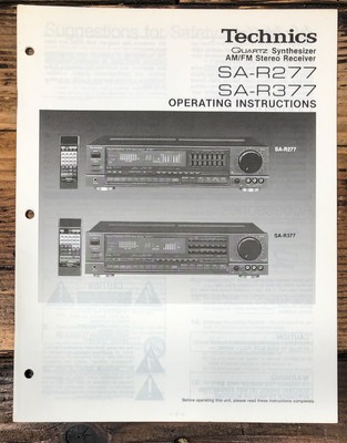 Technics SA-R277 SA-R377 Receiver Owners / User Manual *Original