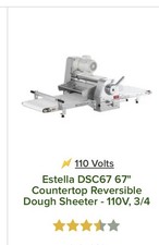 Estella DSC67 67" Countertop Reversible Dough Sheeter - 110V, 3/4 hp