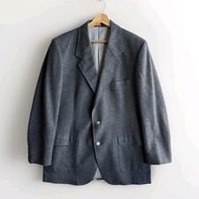 Men's Vintage Pendleton Gray Tweed Blazer 100 Virgin Wool Made in USA 44L Long