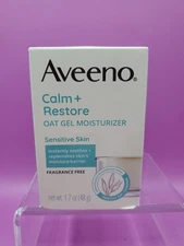 Aveeno Calm + Restore Oat Gel Moisturizer Sensitive Skin Fragrance Free 1.7oz