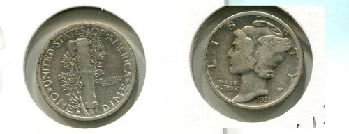 1931 D MERCURY HEAD DIME FINE 6139T