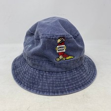 Vintage Jimmy Buffett 2001 Tour Bucket Hat Washed Navy Blue Parrot Mascot Hat
