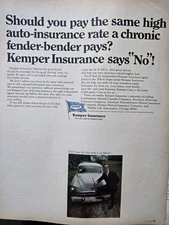 1968  Kemper Insurance chronic fenderbender vintage Ad 