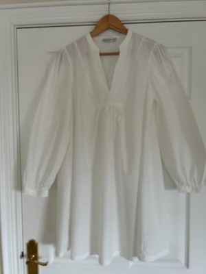 DUNNES IVORY COTTON TUNIC/DRESS UK 10