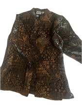 Black Kaftan Embroidered with Gold Thread Size L Womens Long Sleeve