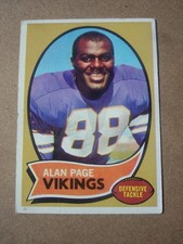1970 Topps football Alan Page Rookie card #59 nice appearance but lite creasing. rookie card picture