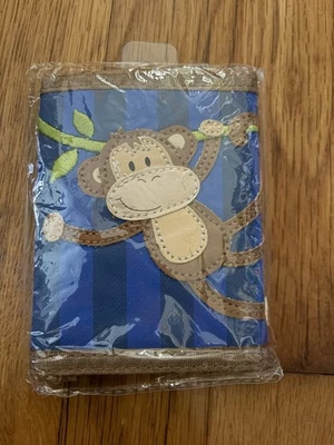 Stephen Joseph Boys Blue Monkey Bifold Canvas Wallet Animal Print SJ-5201-99B - Image 1 of 2