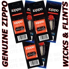 Zippo ACCESSORIES Wick & Flint SET, 3 Wicks 2425, & 3 Flints 2406N FREE SHIPPING