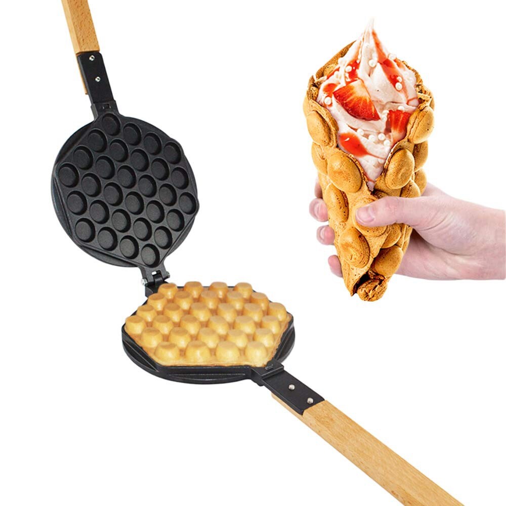 Bubble Waffle Maker Replaceable 180 Degree Rotating Egg Waffle Maker Mold 