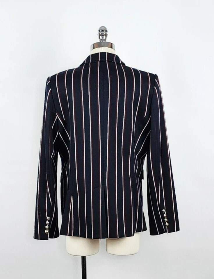 Blazer feminino Tommy Hilfiger clássico listrado peito único tamanho 14 - Imagem 4 de 4