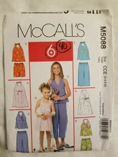 McCall's sewing pattern M5088 Dress, Tops, Shorts, Capris CCCE (3-4-5-6), uncut