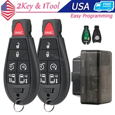 2 Key Fob + 1 Programmer For 2008-2016 Dodge Grand Caravan Chrysler Town&Country