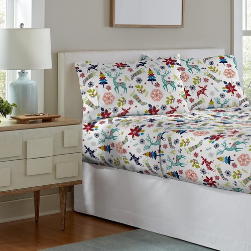 Celeste Home 190 GSM Full, Holiday Joy Sheet Set- Warm & Cozy - 100% Cotton F... - 第 2/10 張圖片