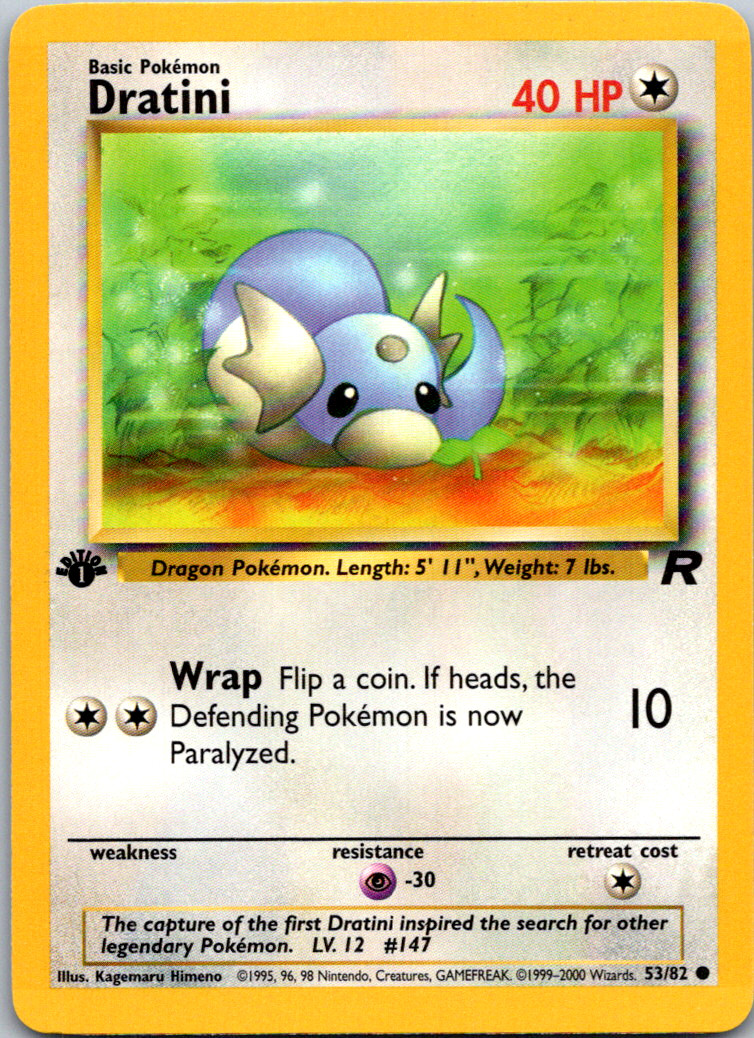 1st Edition Dratini 53/82 - Team Rocket - Pokemon TCG Card - LP - Near Mint (NM)