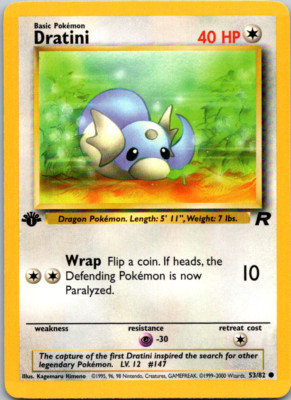 1st Edition Dratini 53/82 - Team Rocket - Pokemon TCG Card - LP - Near Mint (NM)
