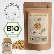 1000g Bio Bockshornklee Saat ganz Bockshornkleesamen plastikfrei + Gewürzglas