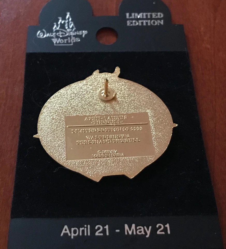 Walt Disney World Zodiac Series 2001 Taurus Ferdinand Bull Pin Foto 2 de 3