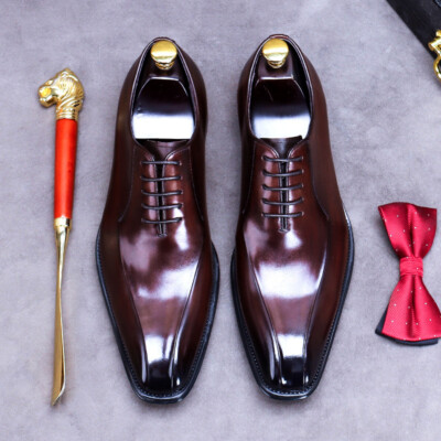 Men Genuine Leather Business Dress Shoes  Bridegroom Comfort Wedding Shoes