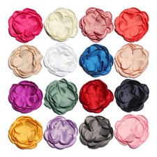 120p 8.5cm Burnt Edge Fabric Chiffon Hair Flowers For Hair Clips For Headbands