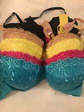 New Lot of 3 pcs ladies fashion push up all lace bras asst color.  wholesale