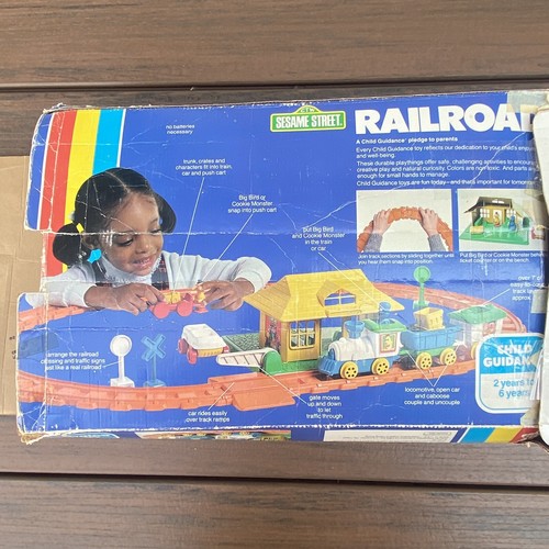 Vintage 1982 Sesame Street Railroad Train Set w/ Big Bird. Box In Rough Shape - Picture 2 of 12