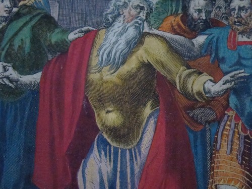 Gerard de Jode, planche en couleur de 1585, estampe Religieuse Rehaussée D'or - Imagen 11 de 12