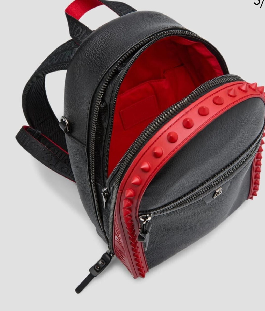 $1,690 Christian Louboutin Mens Backpack Backparis Black Leather