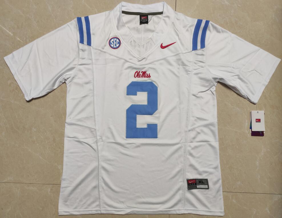 Dart #2 Ole Miss Rebels Football All Stitched, White/Powder Blue  2024