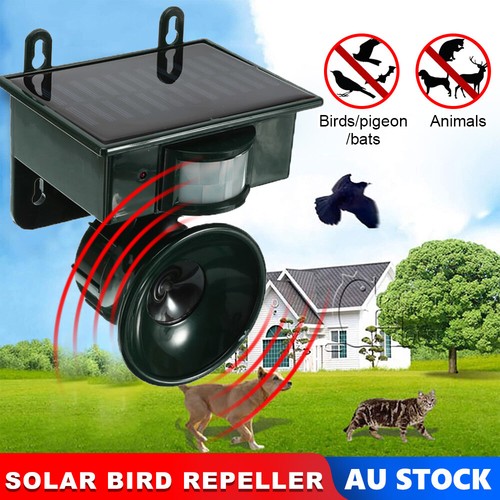 Solar Power Ultrasonic Bird Repeller Deterrent Scarer Animal Pets Dog