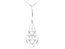 Antique 0.20 ct Diamond and Seed Pearl, 9Carat Yellow Gold Necklace