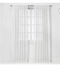 Project 62- Open Weave Sheer Rod Pocket Curtain Panel 54" x 95", White