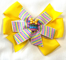Beautiful Easter Minnie with Yellow Bow Inspired Hair Bow for girls