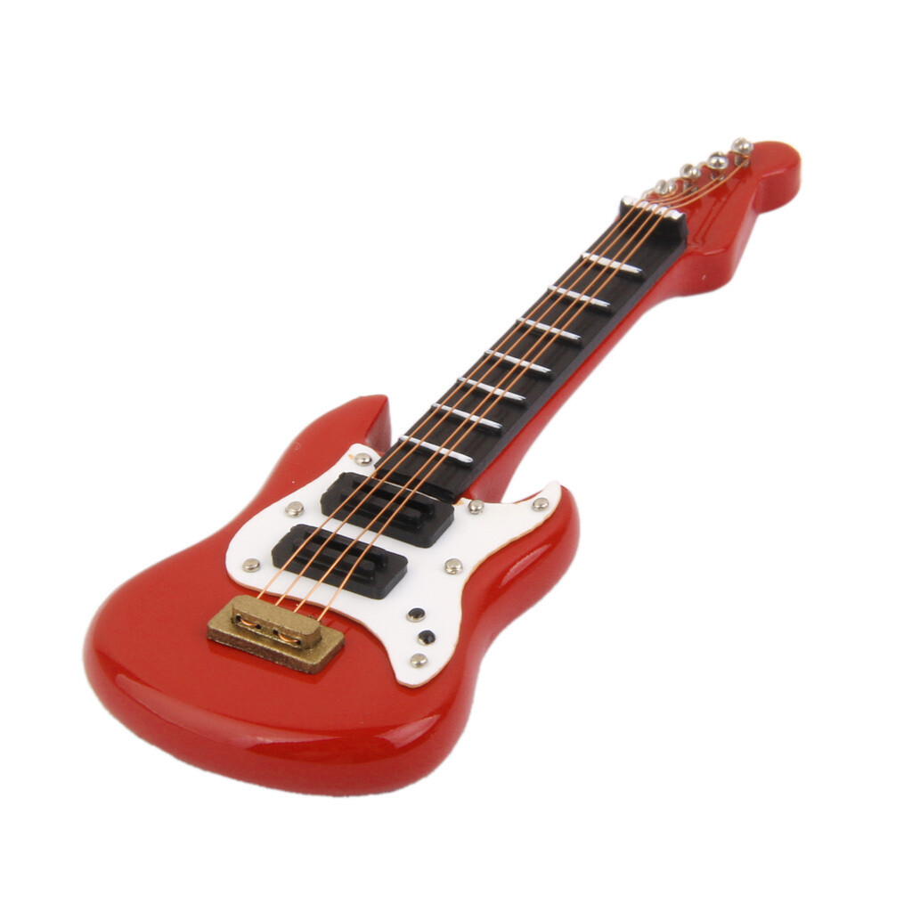 Guitare électrique miniature en bois avec support, délicate 18 cm, réplique de guitare électrique de collection, ornements, présentoir