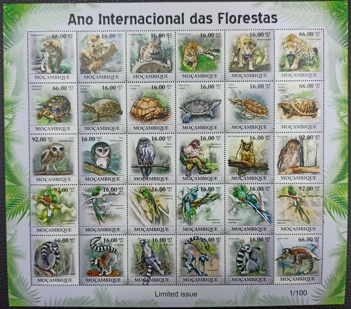 QW19 2011 BIRDS OWLS WILD CATS TURTLES ANIMALS FAUNA ! UNIQUE SH MNH - 第 1/1 張圖片