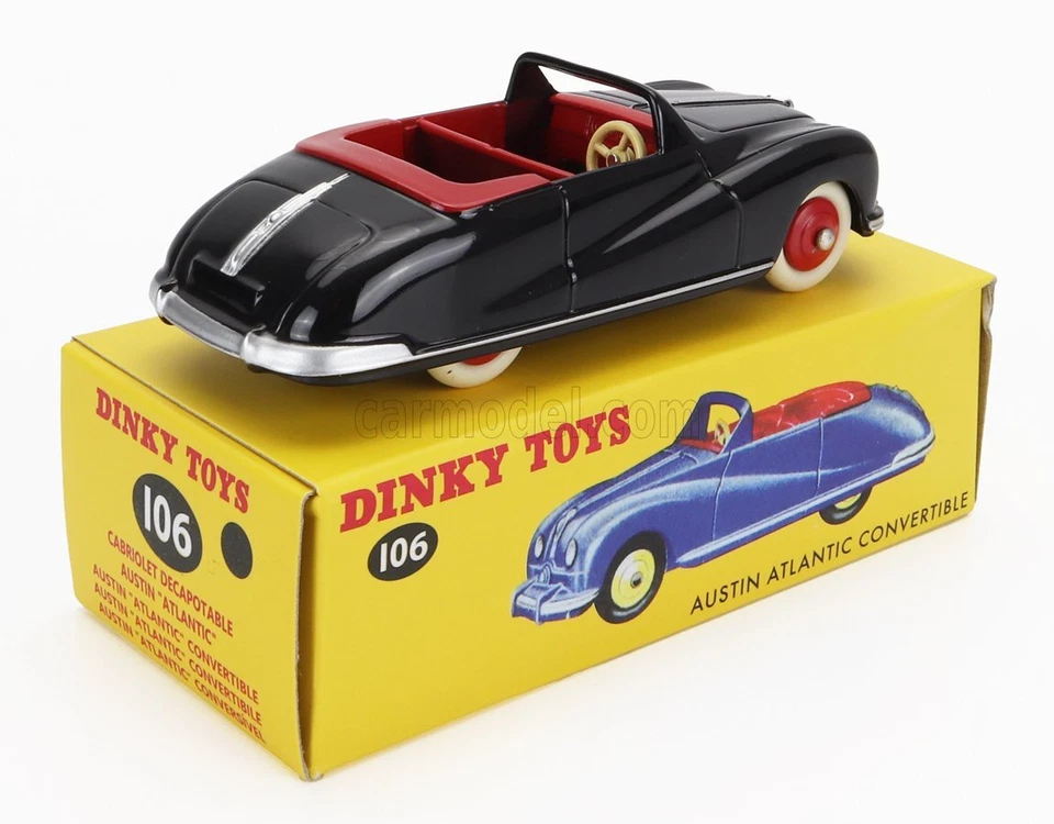 MODELLINO AUTO STATICO AUSTIN ATLANTIC CONVERTIBLE 1955 NERO DINKY ATLAS 1/43 - Immagine 2 di 4