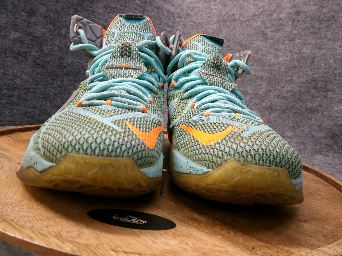 ナイキ レブロン 12 NSRL \"Hyper Turquoise\" Nike Men's LeBron 12 NSRL Hyper Turquoise Gray Orange Shoes