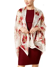 Cejon Women’s Holiday Romance Oversized Wrap (Ivory, One Size)