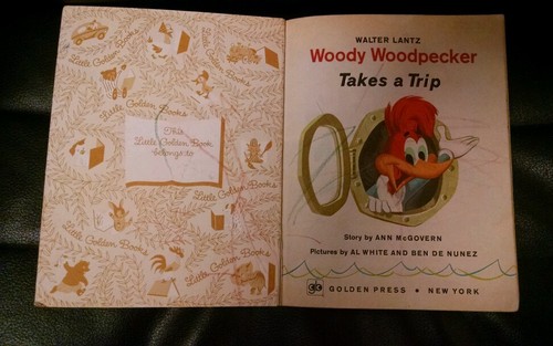 Vintage Walter Lantz Woody Woodpecker Takes A Trip Little Golden Book, 1971 - Imagen 2 de 10