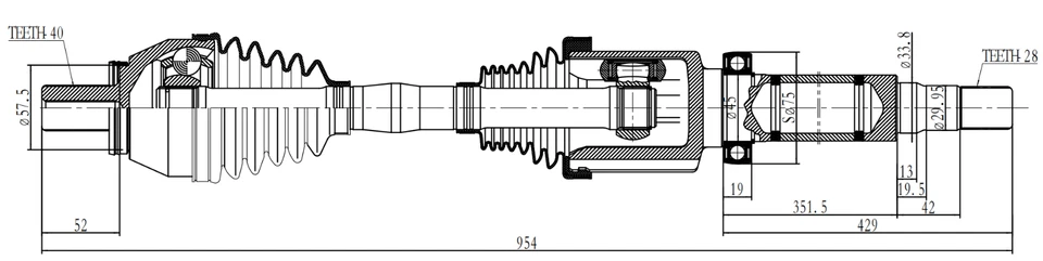 Conjunto de eje CV 31256251/36011297 para Volvo S80 2.0T 2007-2014 Foto 2 de 2