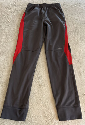 Aviva Boys Gray Red Athletic Pants Pockets Internal Drawstring 14-16