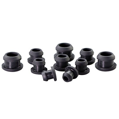 2.5-14mm Black Snap-on Silicone Rubber Blanking End Caps Tube Inserts Plug Bung