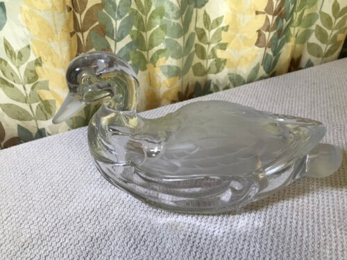 German Crystal Glass Ind Vintage Mallard candy dishes set of 2. 24% lead Crystal - Picture 7 of 14