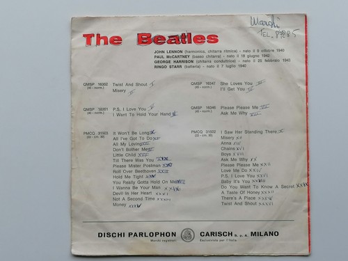 THE BEATLES ITALIAN 1964 45 PLEASE PLEASE ME QMSP 16346 ITALY - Picture 4 of 9