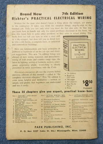 Wiring Simplified vintage 1965 booklet by Richter 28th Edition only 65¢ !!! - Picture 2 of 4