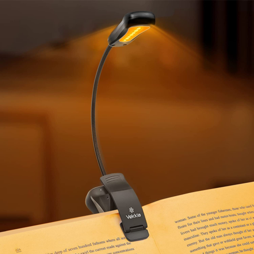Lumière de livre de soins oculaires rechargeable à 7 LED ambrée, lumière bleue bloquant la lumière de lecture, - Photo 1 sur 7